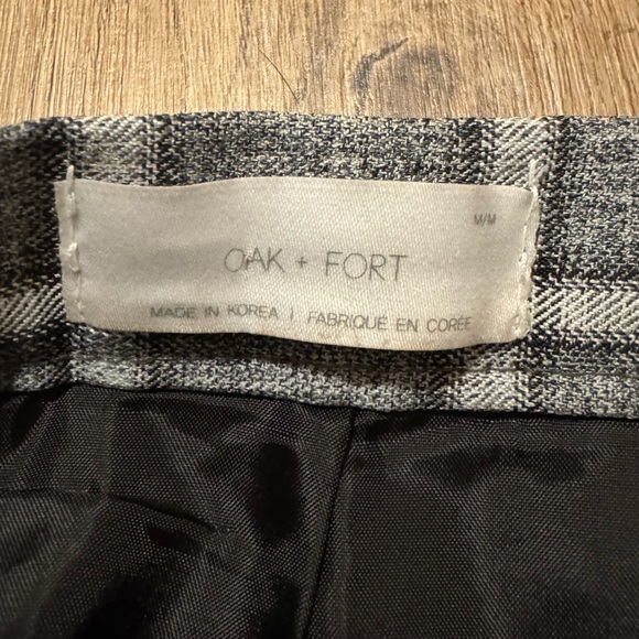 OAK + FORT Gray Checkered Skater Skirt - Picture 6 of 7